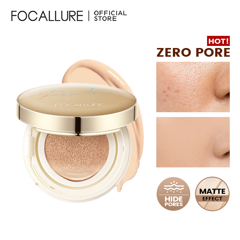 Focallure #GoldenAge Poreless BB Cushion---Medium To Full Coverage Waterproof Long-Lasting Matte Effect Soft Smooth
