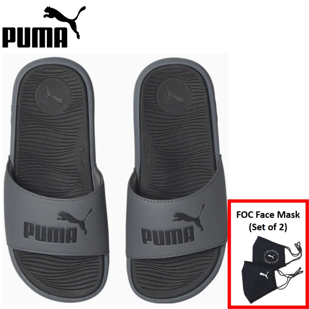 PUMA Cool Cat 2.0 Big Kids' Jr Slides Cool Dark Gray-PUMA Black 39088102