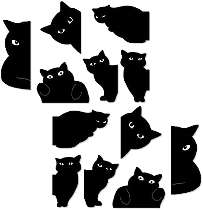 Yasest Magnetic Bookmarks - 12 Pieces Assorted Cute Book Markers Clip Set for Teachers Students Book Lovers Reading, for School Office Home Supplies, Kawaii Cat Magnet Page Markers