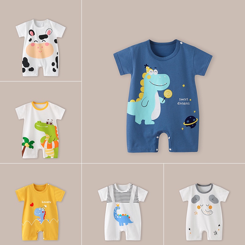 0-24 Months Newborn Baby Boy Rompers Cute Cartoon Climbing Suit Boy Jumpsuit