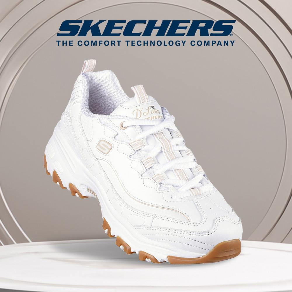Skechers Online Exclusive Women Sport D'Lites Good Neutral Shoes - 149807-WHT Air-Cooled Memory Foam  
