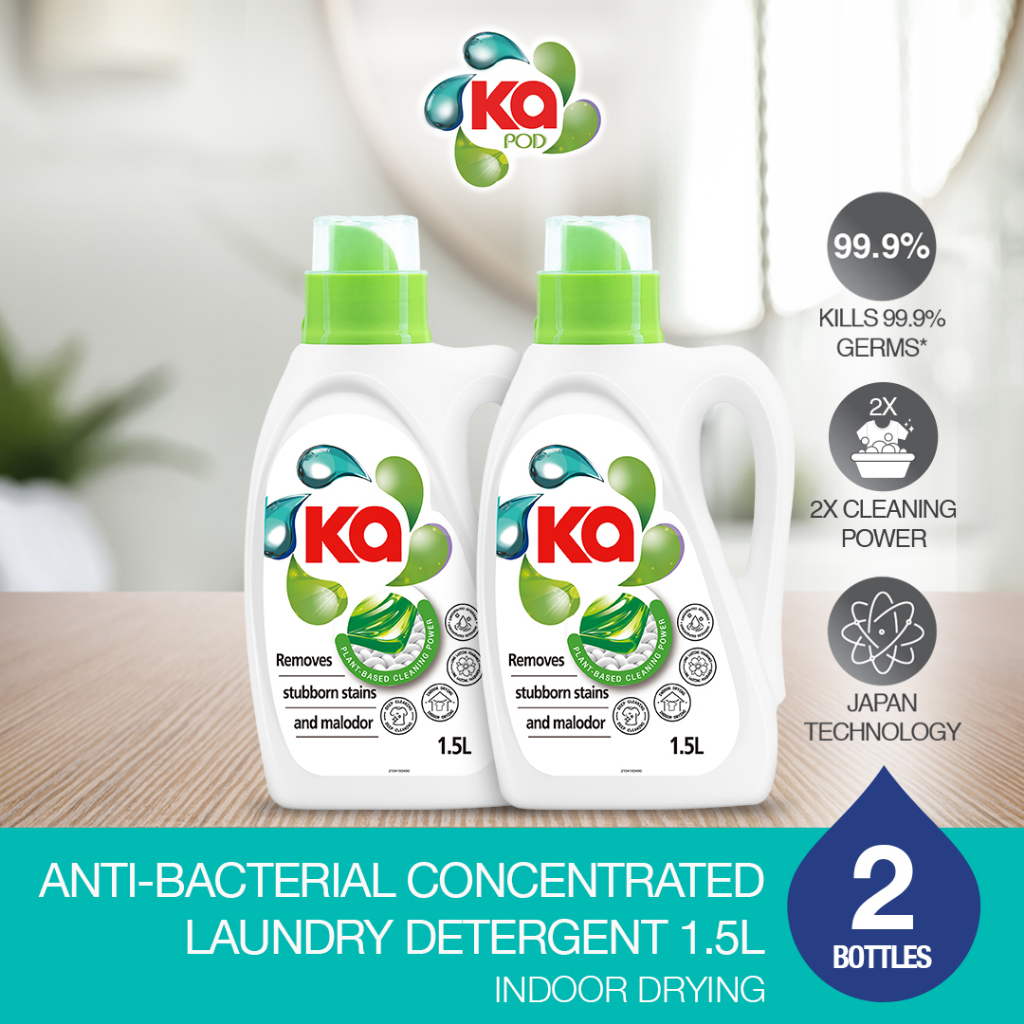Ka Anti-bacterial Concentrated Laundry Liquid Detergent 1.38L/1.5L x 2 Bottles