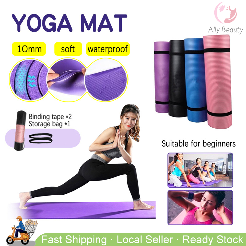 ?? 10MM THICK NBR Yoga Mat Anti-skid Sports Fitness Mat 6MM Thick Foam Exercise Yoga Mat
